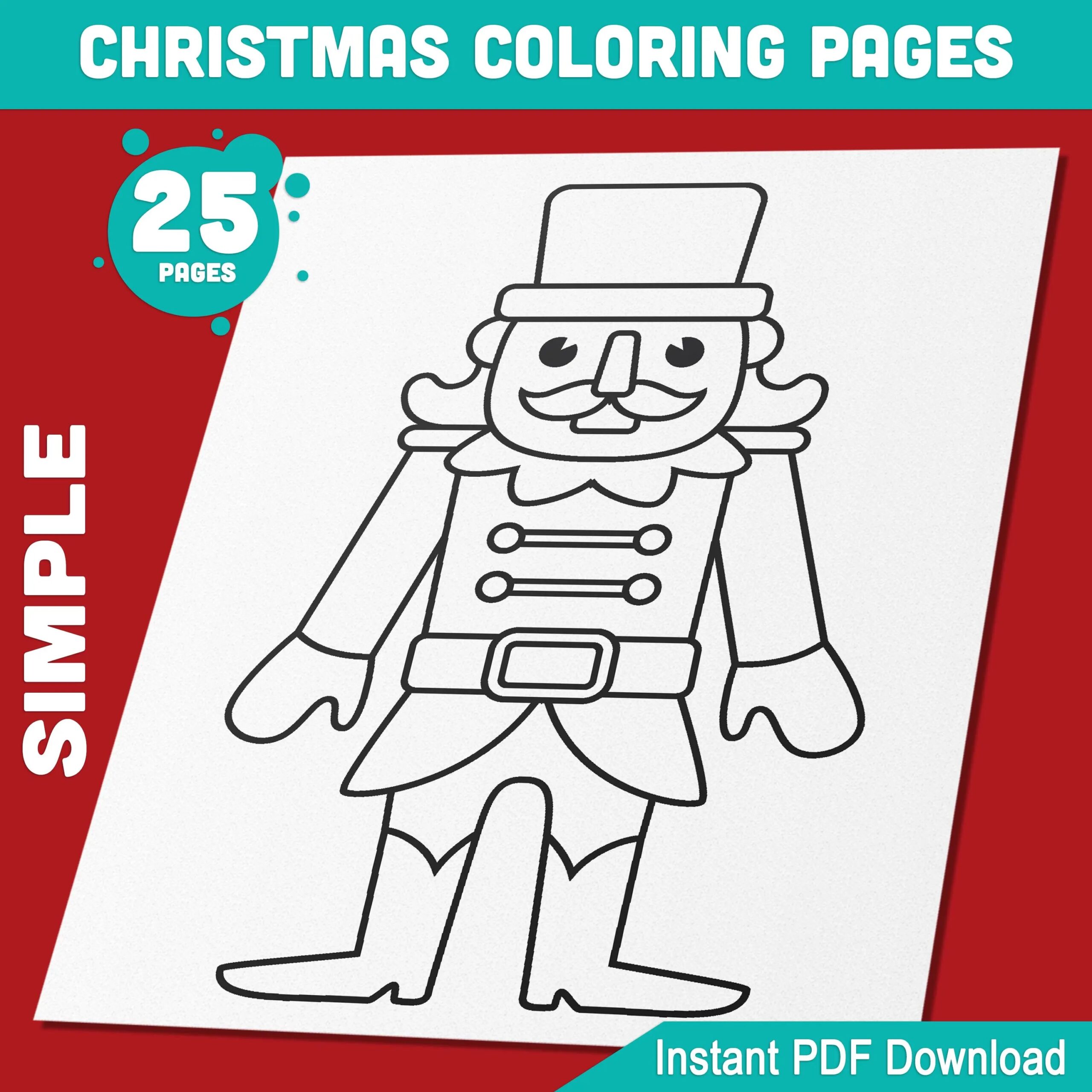 Simple Christmas Coloring Pages 25 Printable Holiday Pages For Simple Christmas Coloring Pages 25 Printable Holiday Pages For