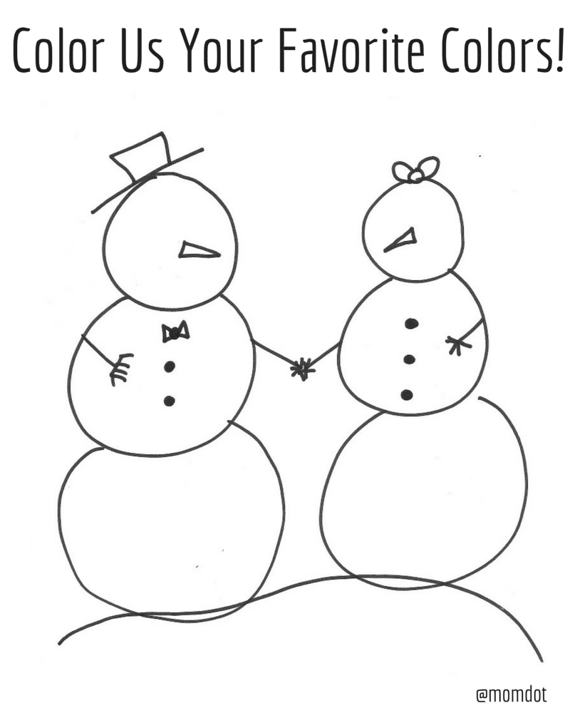 Snow Family Free Printable Coloring Sheet Snow Family Free Printable Coloring Sheet