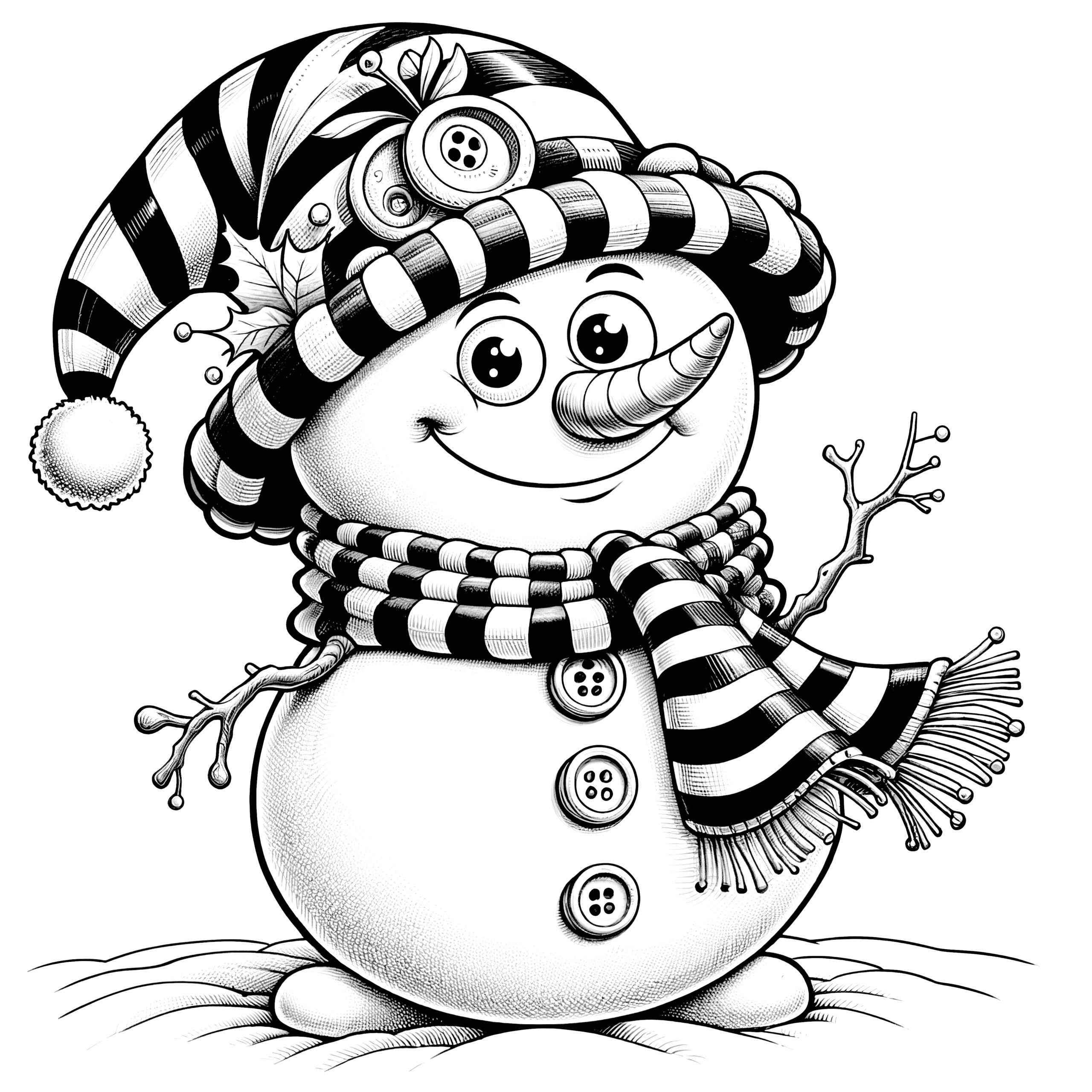 Snowman Coloring Page Free Printable