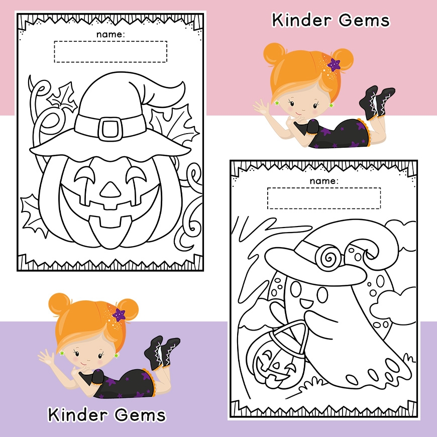 Spooky Halloween Coloring Pages Autumn Preschool Kindergarten Made By Teachers