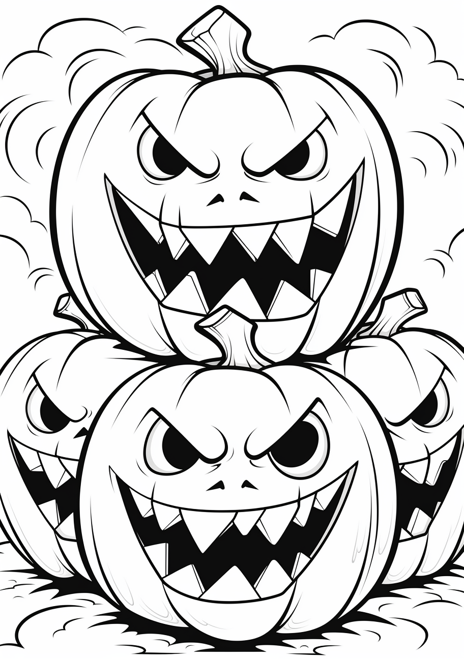 Spooky Halloween Trio Of Scary Halloween Coloring Page Fun And Engaging Printable Creations coloring Hero Spooky Halloween Trio Of Scary Halloween Coloring Page Fun And Engaging Printable Creations coloring Hero