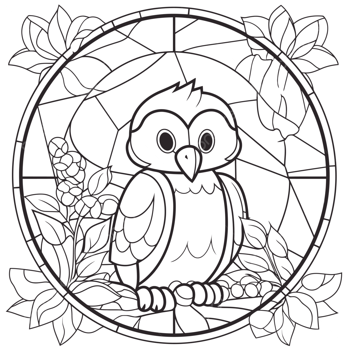 Stained Glass Coloring Pages For An Owl Outline Sketch Drawing Stained Glass Coloring Pages For An Owl Outline Sketch Drawing