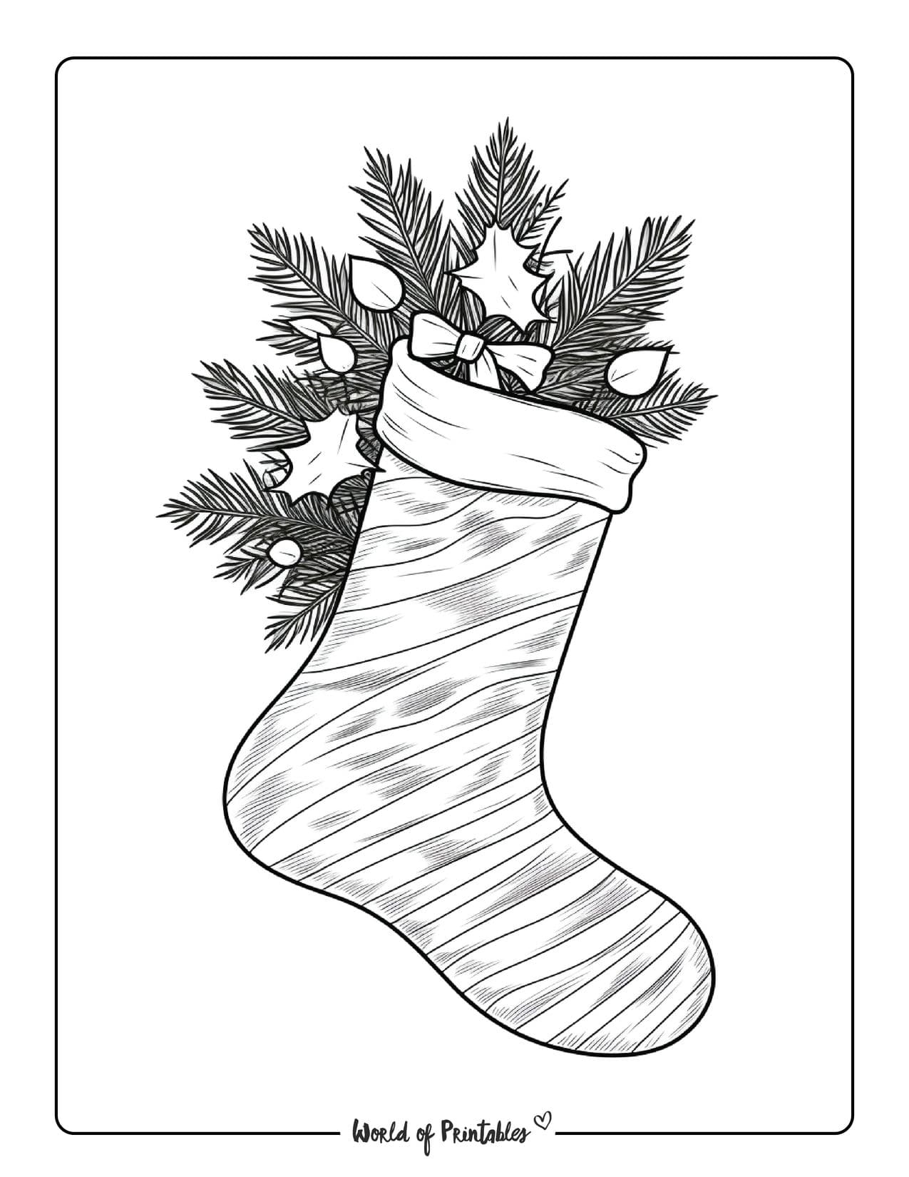 Stocking Coloring Pages World Of Printables Stocking Coloring Pages World Of Printables