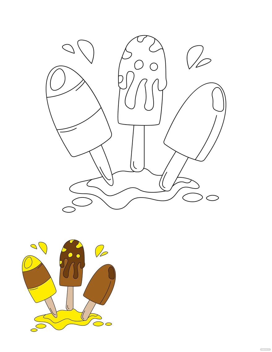 Summer Popsicle Coloring Page In PDF JPG Download Template