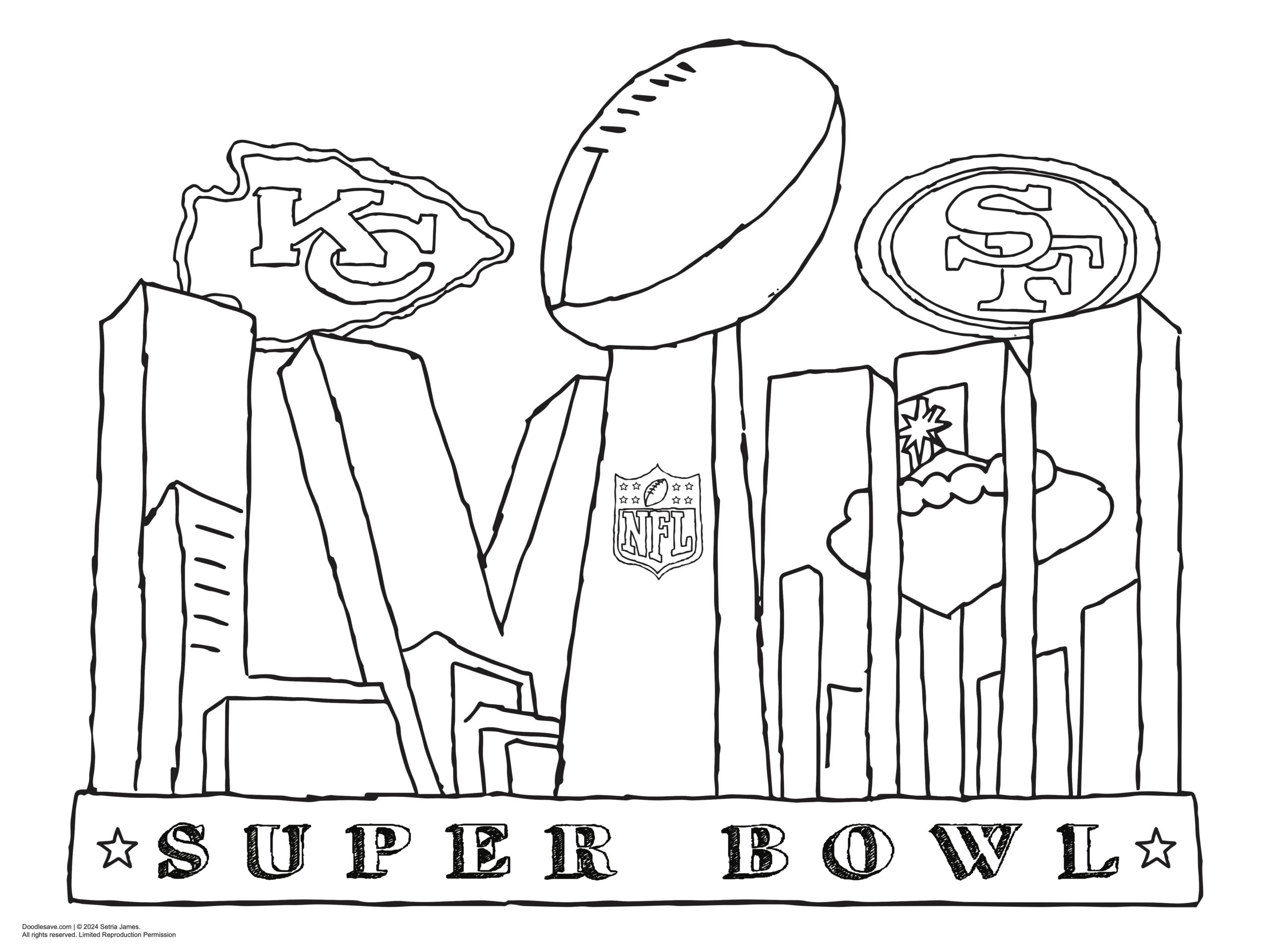 Super Bowl Coloring Pages Doodles Ave