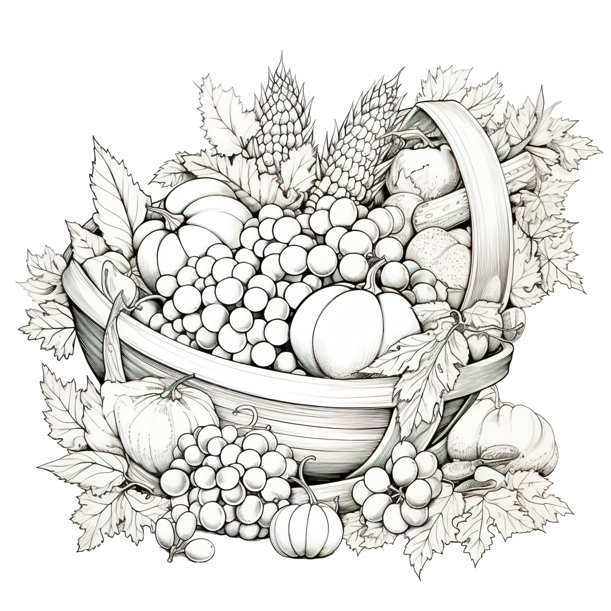 Cornucopia Coloring Pages Free