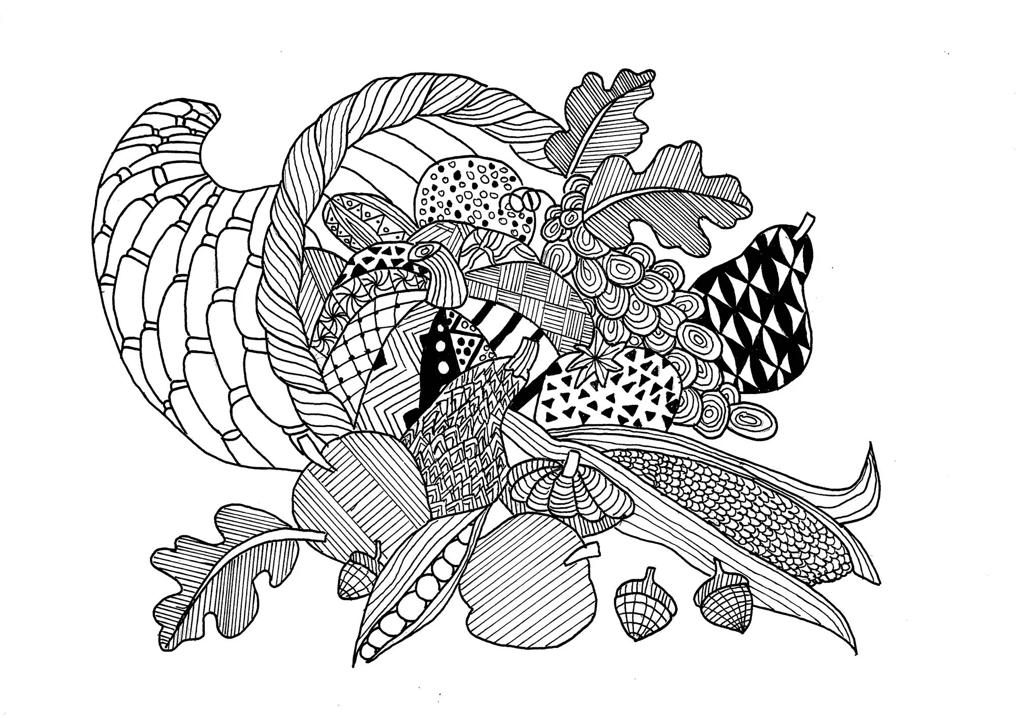 Thanksgiving Cornucopia Thanksgiving Coloring Pages For Adults Page Coloring art Thanksgiving Cornucopia Thanksgiving Coloring Pages For Adults Page Coloring art