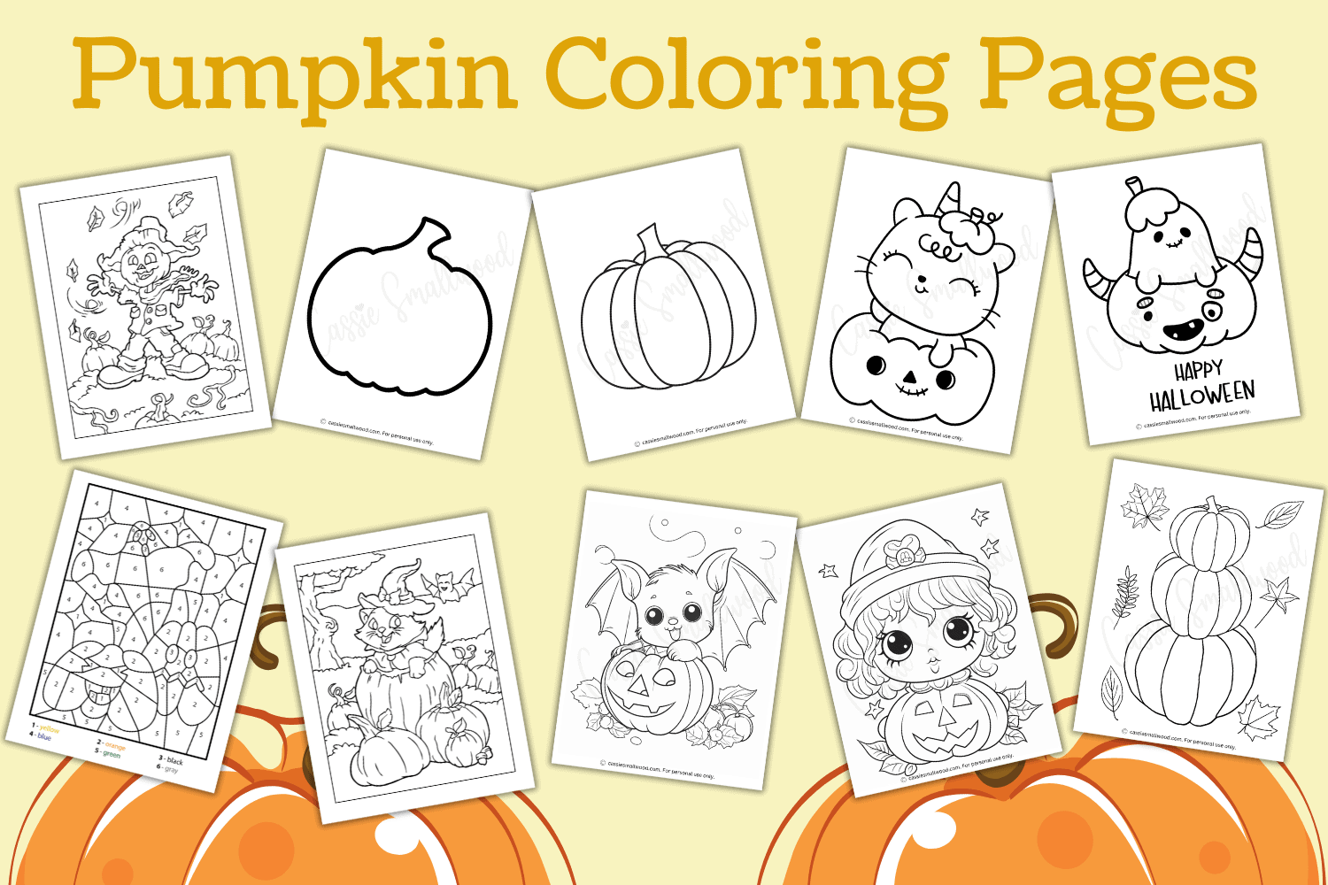 THE BEST Pumpkin Coloring Pages Free Printable Cassie Smallwood