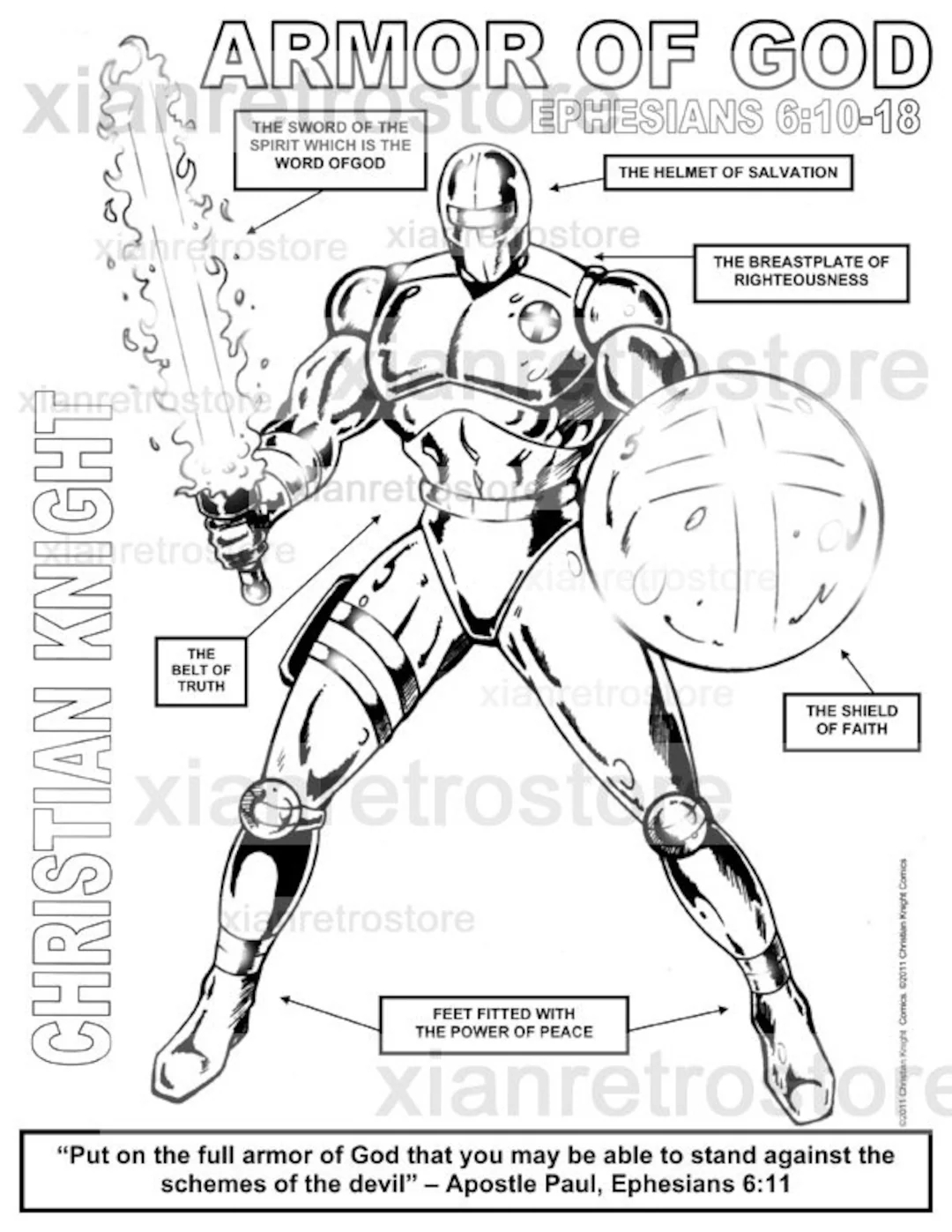 The Christian Knight The Armor Of God Printable Coloring Page Ephesians 6 Instant Digital Download Printable Etsy The Christian Knight The Armor Of God Printable Coloring Page Ephesians 6 Instant Digital Download Printable Etsy