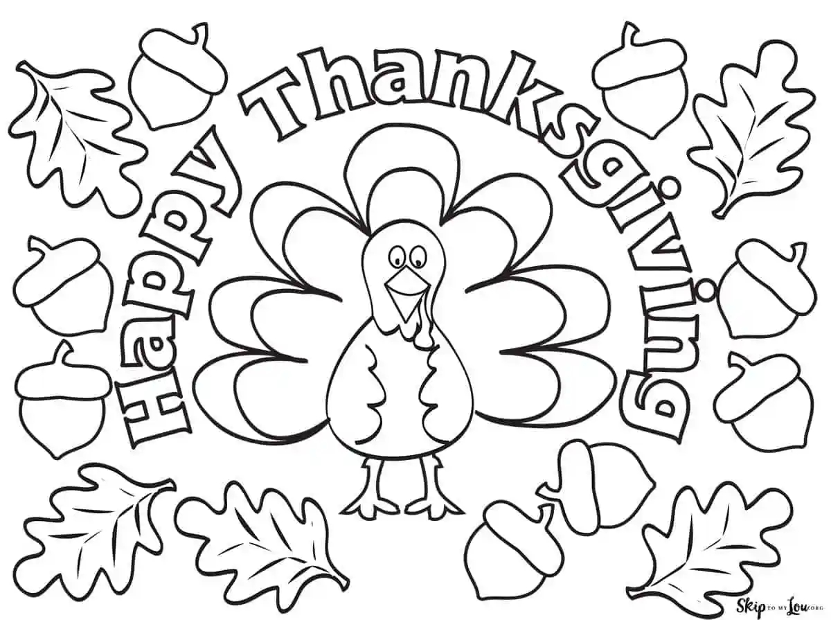 Happy Thanksgiving Coloring Pages Free