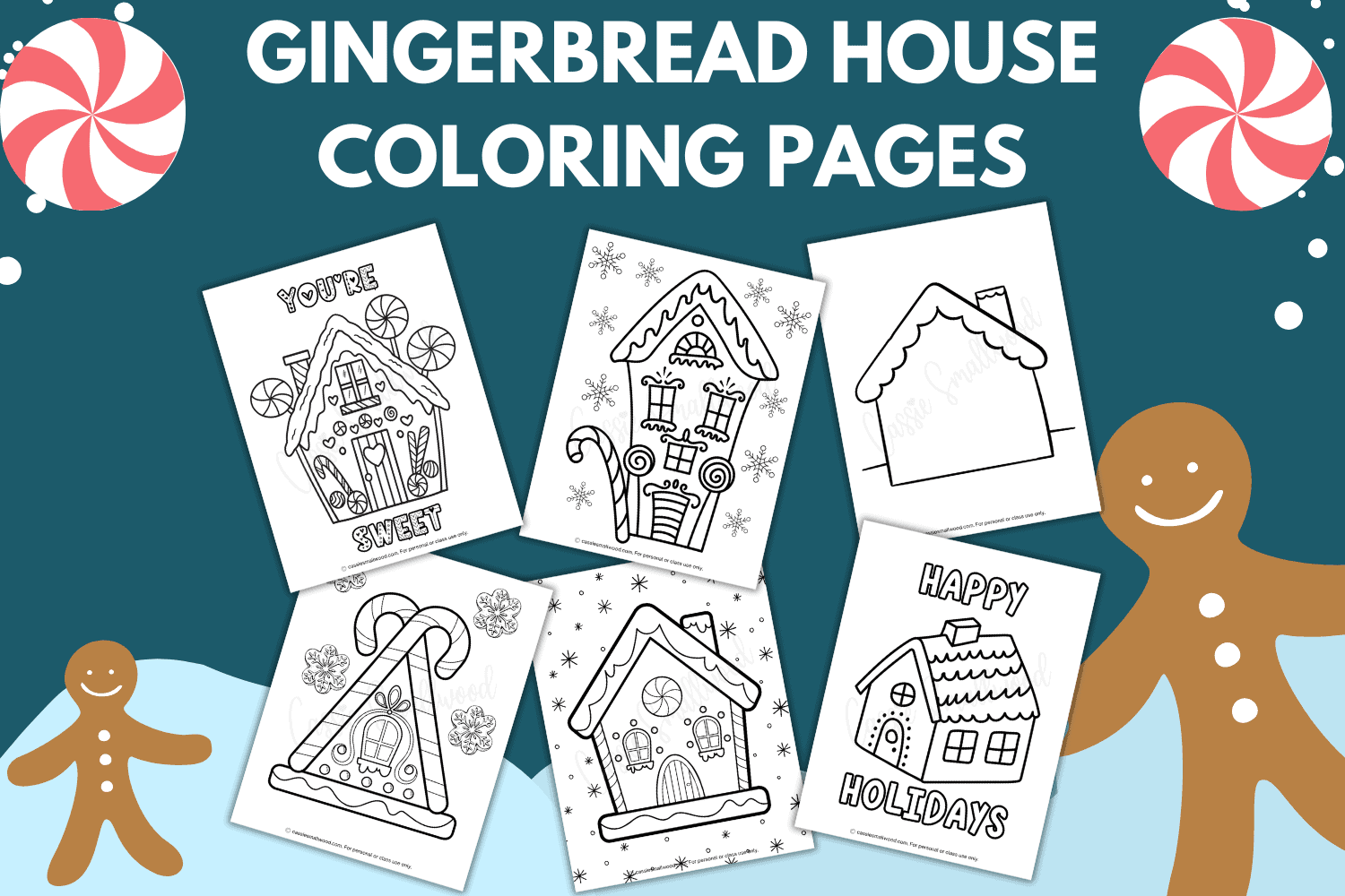 THE CUTEST Gingerbread House Coloring Pages Cassie Smallwood
