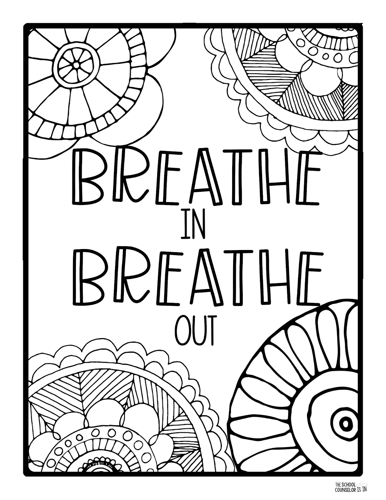 The School Counselor Is In Mindfulness Coloring Sheets