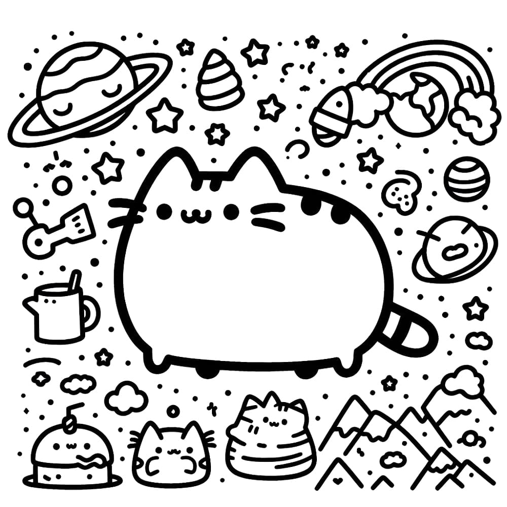Very Cute Pusheen Coloring Page Download Print Or Color Online For Free