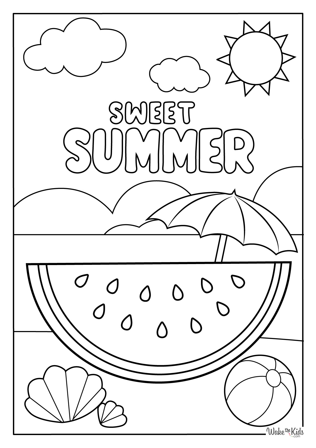 Watermelon Coloring Pages Free Printable PDFs WakeTheKids