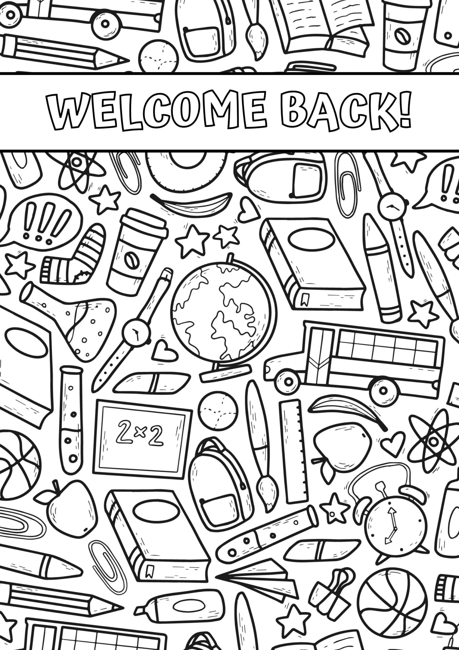 Back To School Coloring Page Free Back To School Coloring Page Free