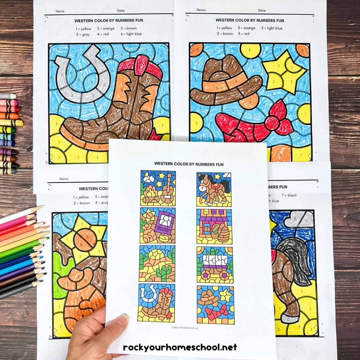 Western Coloring Pages For Color By Number Fun 8 Free Rock Your Homeschool