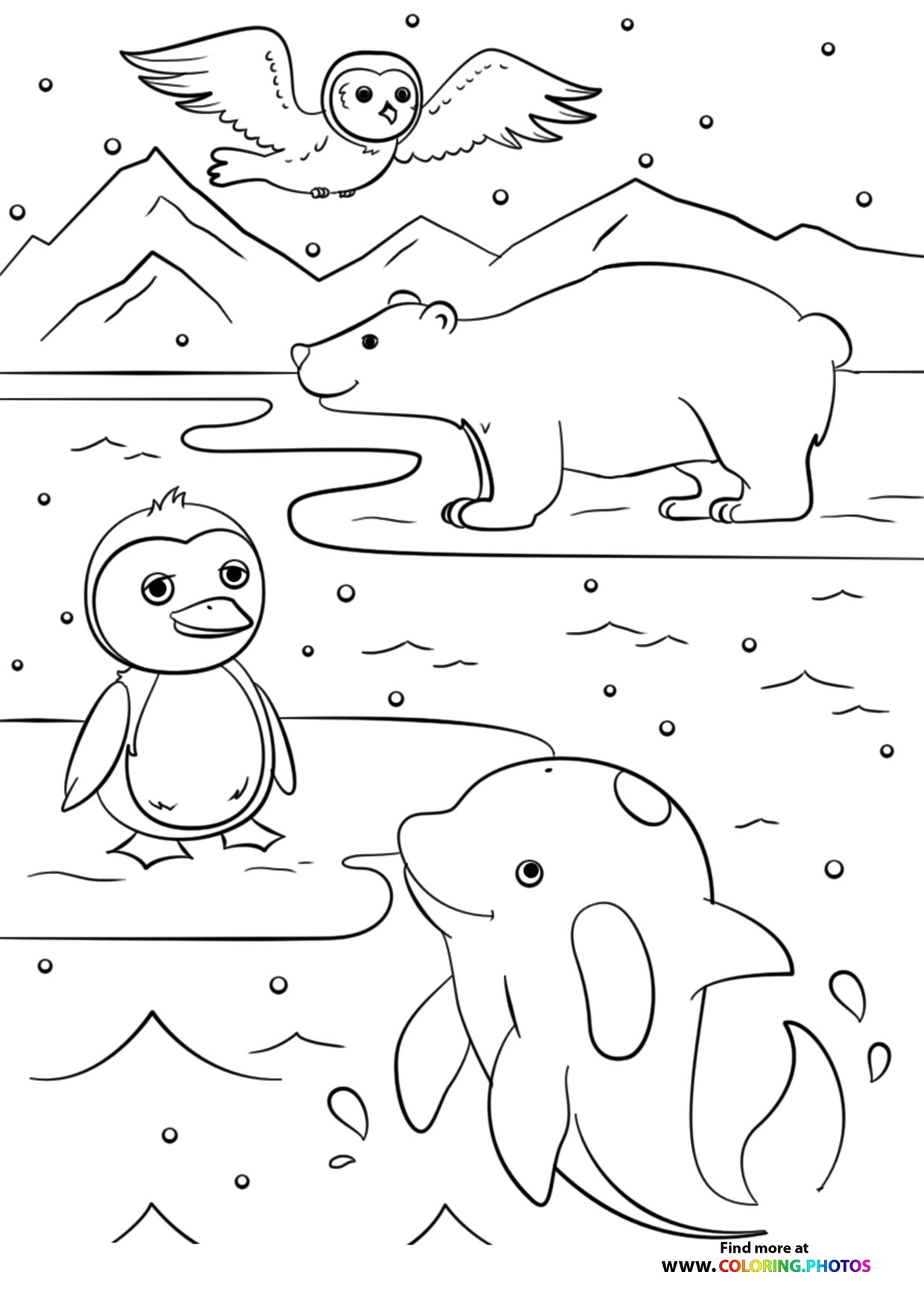 Winter Animals Coloring Pages For Kids