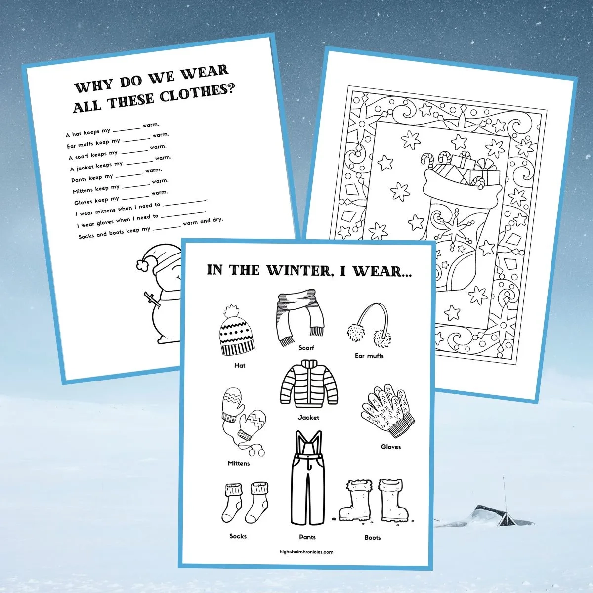 Winter Clothes Coloring Pages For Toddlers And Preschoolers High Chair Chronicles