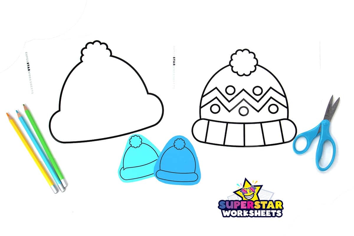 Winter Hat Template Superstar Worksheets