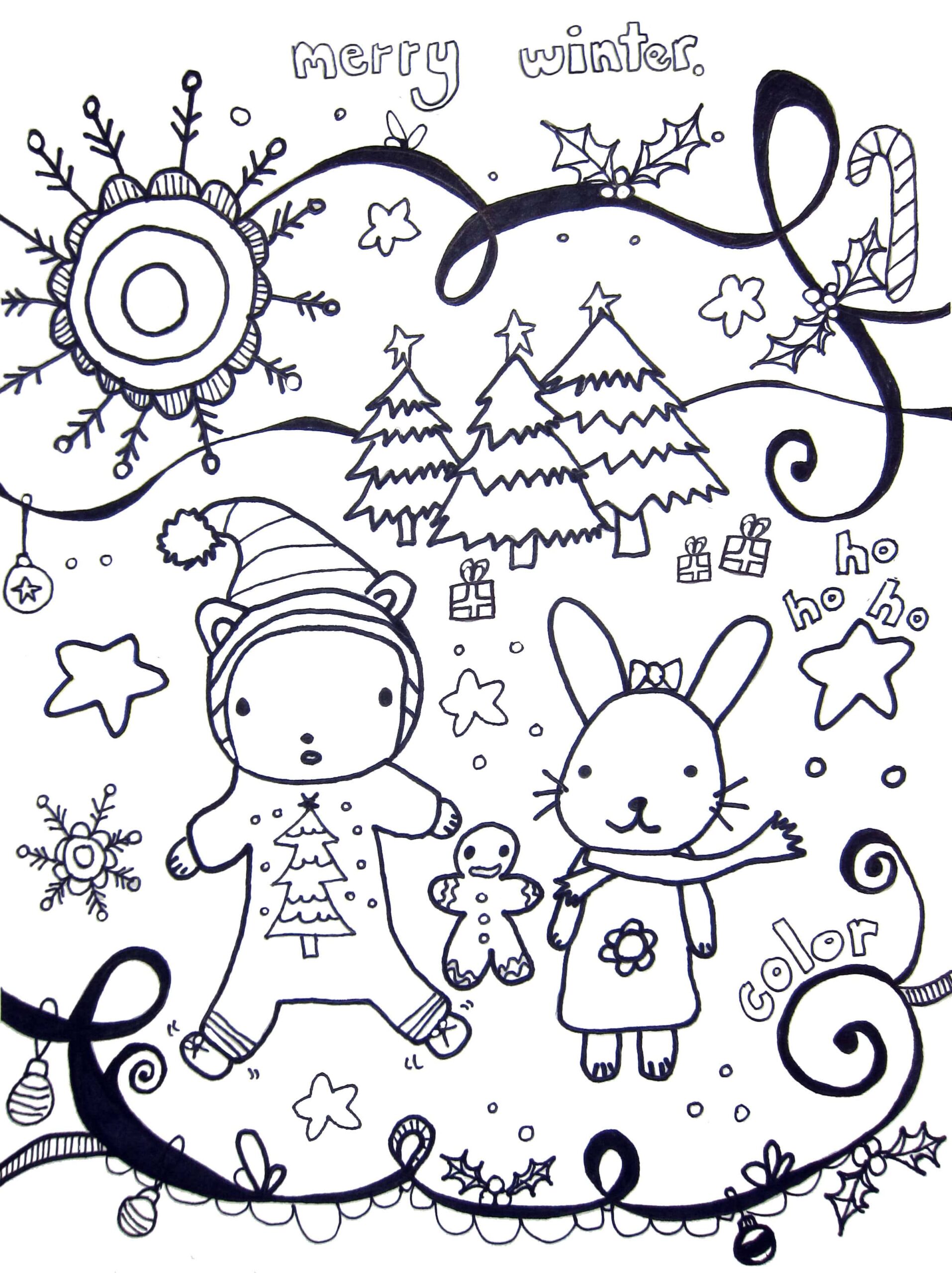 winter holidays coloring page