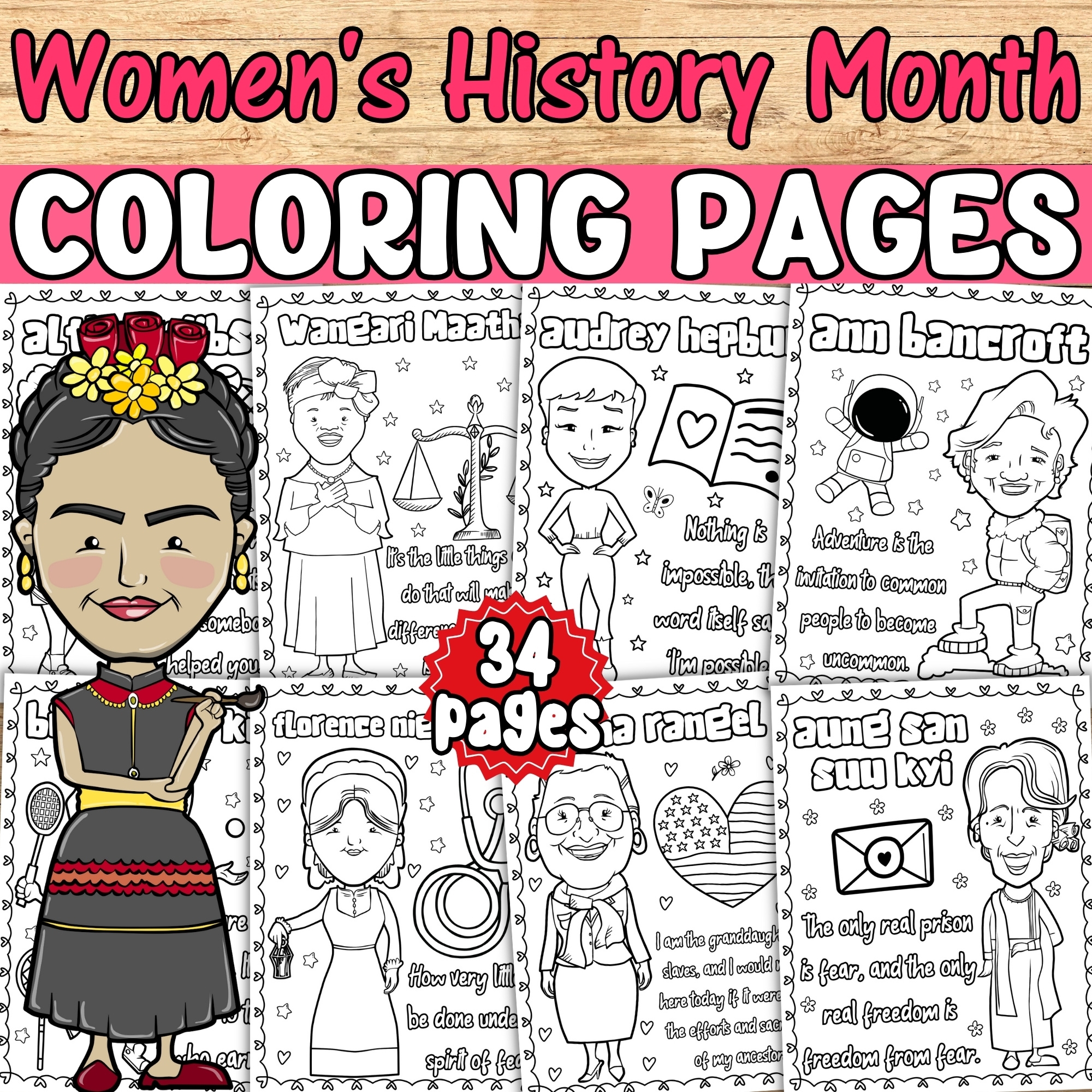 Women s History Month Coloring Pages Womens History Leaders Coloring Sheets Made By Teachers